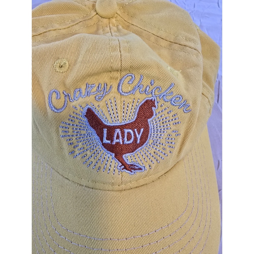 Crazy Chicken Lady Yellow Baseball Cap Ladies Fit Adjustable Snapback Hat